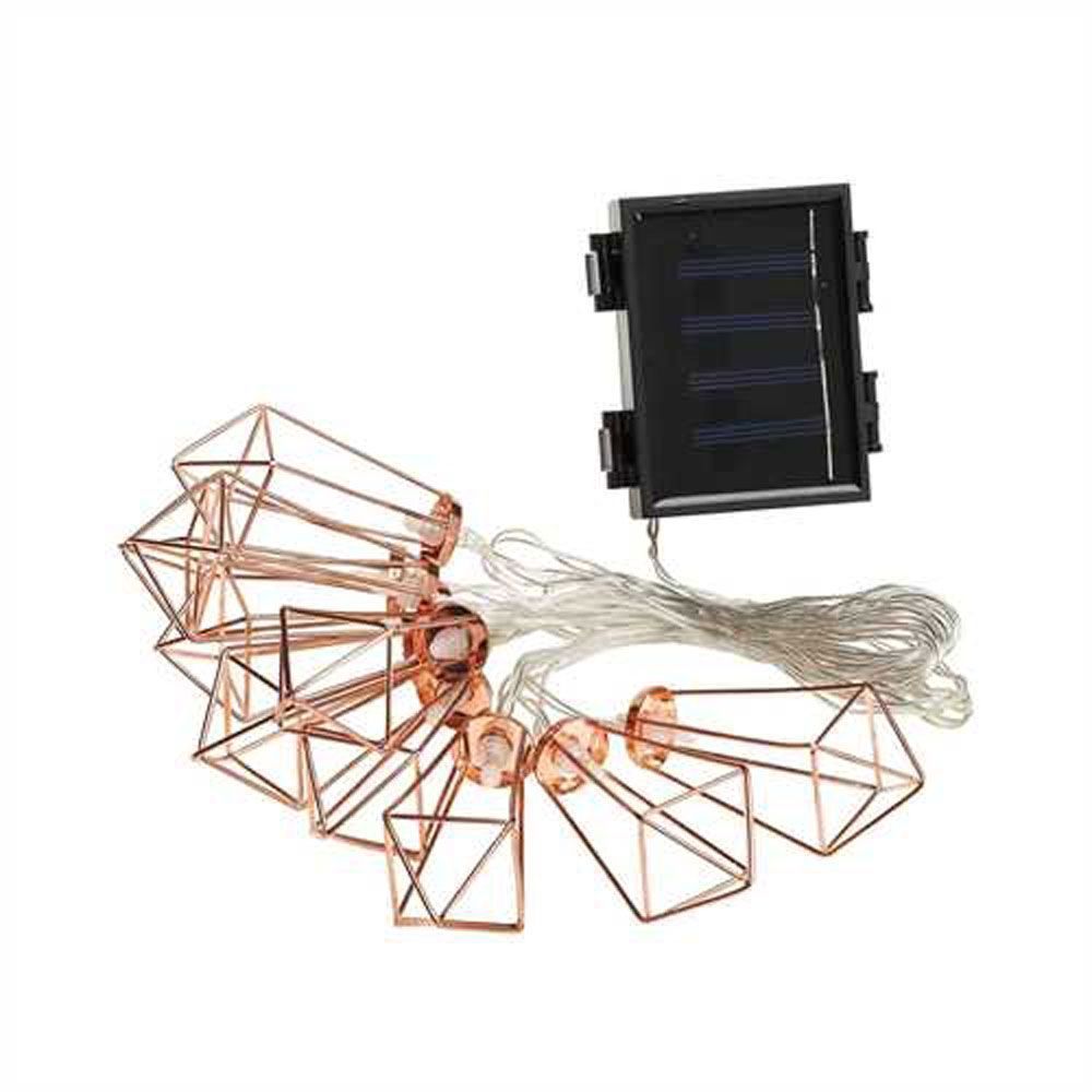 Cole & Bright 10 Rose Gold Diamond Solar String Lights