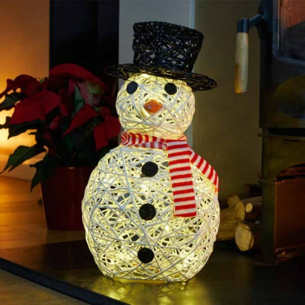 41cm BO Sparkly Snowman w/LED's