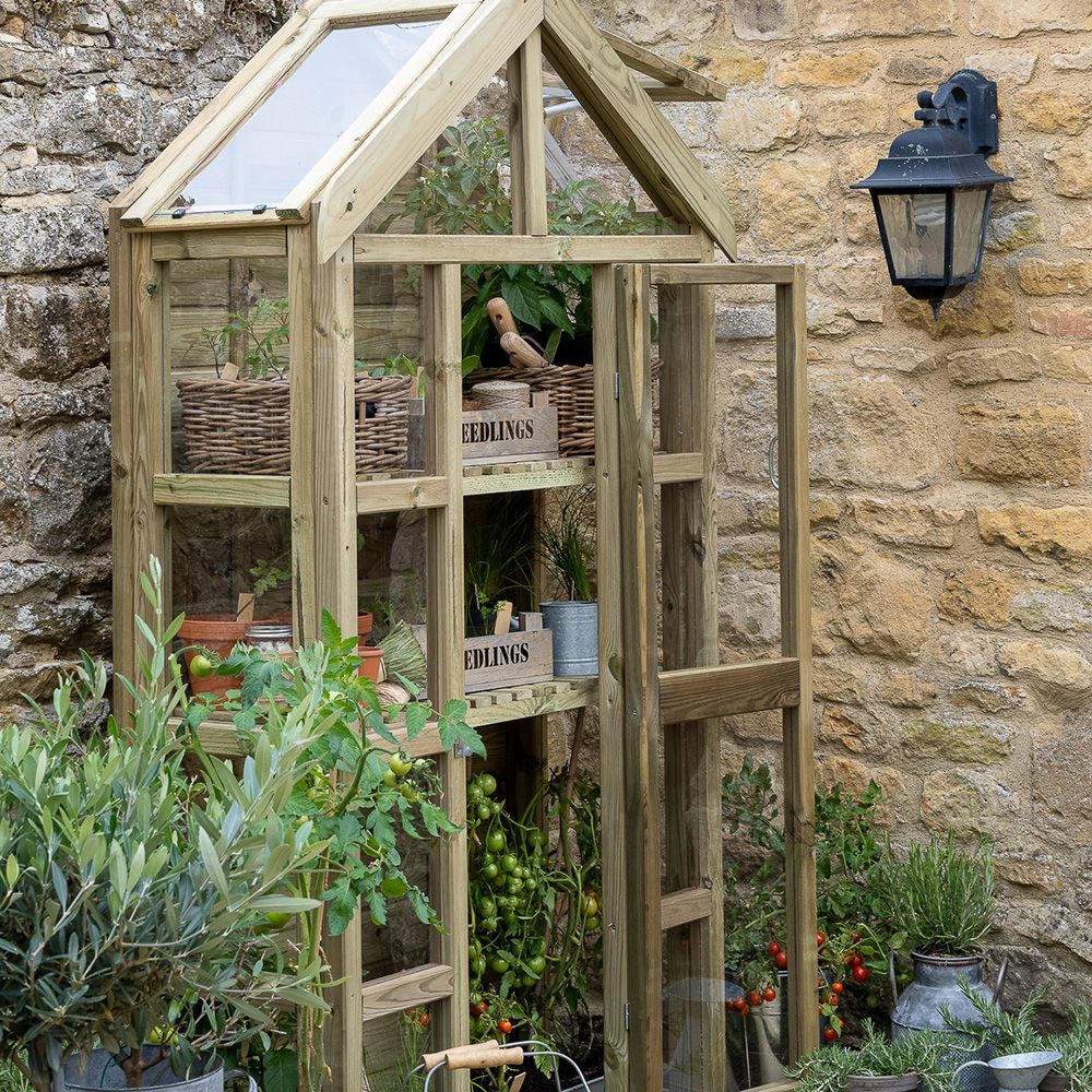 Forest Garden Georgian Wall Greenhouse with Auto Vent (Home Delivery)