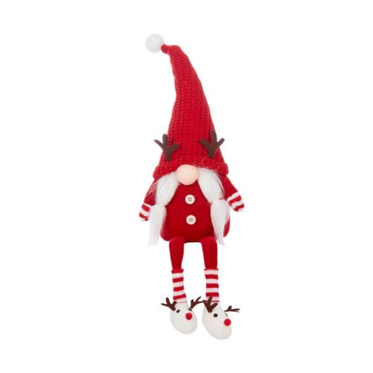 Red Seated Mrs Claus with Dangly Legs & Slippers 55cm