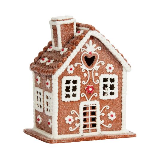 Gingerbread Illuminated Claydough Edelweiss Chalet 26cm