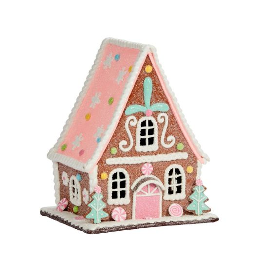 Gingerbread Illuminated Claydough Swiss Chalet 22.5cm