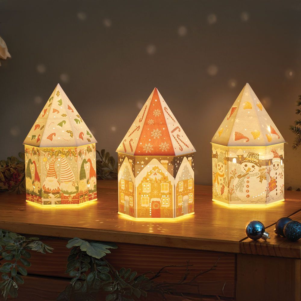 Snowmen Illuminated Decor House 20cm