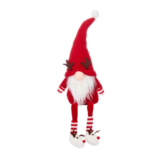 Red Seated Mr Claus with Dangly Legs & Slippers 55cm