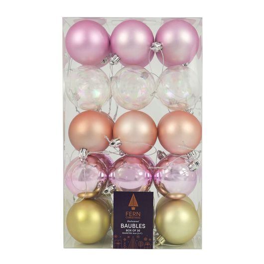 Fern Christmas Sugarplum Mix 6cm Baubles - 30 Pack