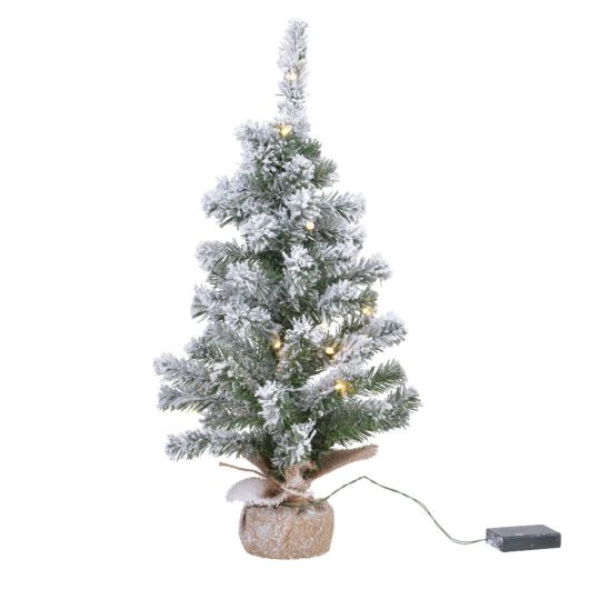 Fern Christmas Snowy Mini Kielder 20 LED Battery Operated Tree 2ft (0.6cm)