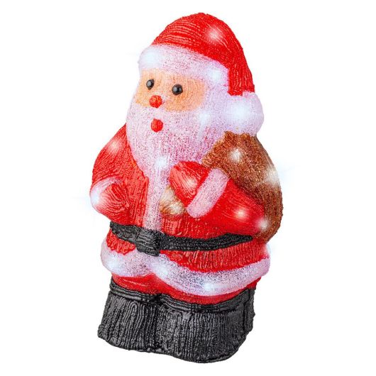 Lumineo Acrylic Santa with Brown Sack and 30 LEDs 36cm