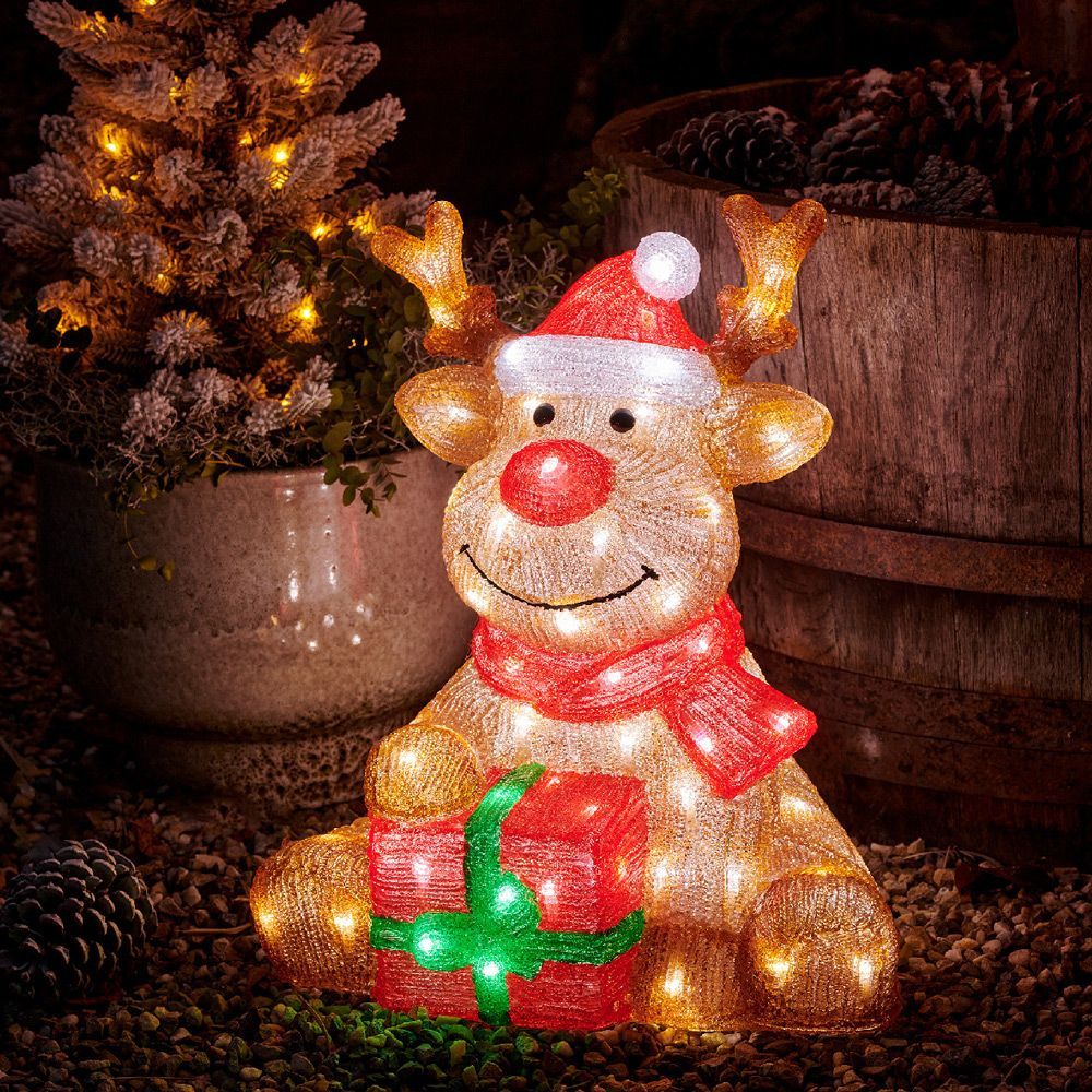 Lumineo Brown Acrylic Reindeer with 80 LEDs 44.5cm