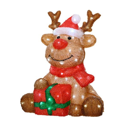 Lumineo Brown Acrylic Reindeer with 80 LEDs 44.5cm