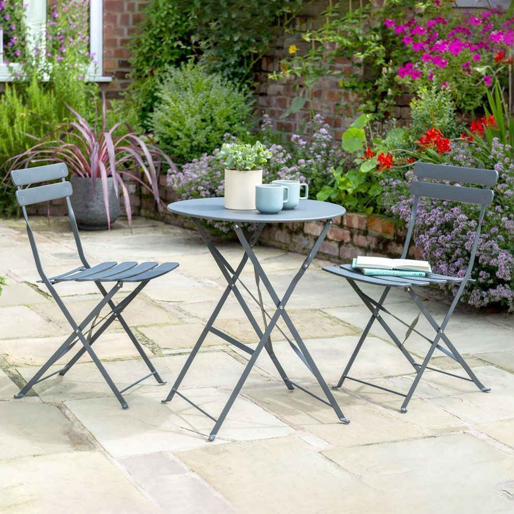 Norfolk Leisure Comfort Bistro Set In Anthracite