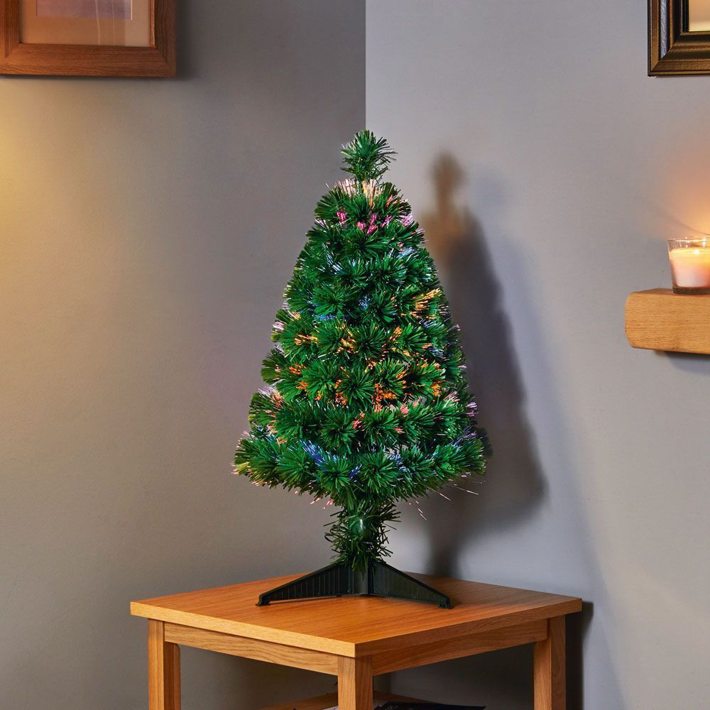 Fern Christmas Green Fibre Optic Tree - Crystal Tip - 2.6ft (0.8m)