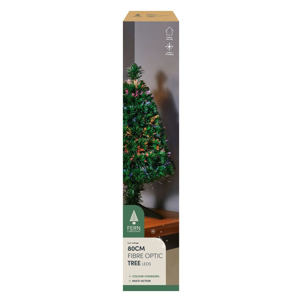 Fern Christmas Green Fibre Optic Tree - Crystal Tip - 2.6ft (0.8m)