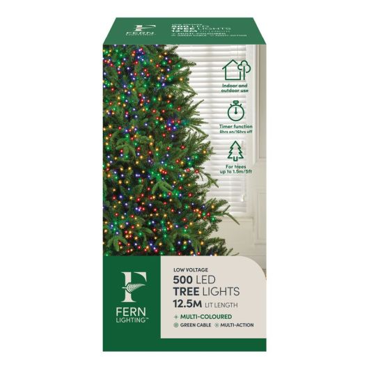 Fern Lighting 500 LED Tree Lights - Multi-Colour with timer - 12.5m