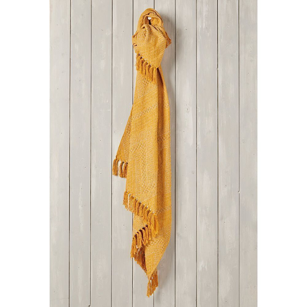 Walton & Co. Recycled Cotton Throw Ochre