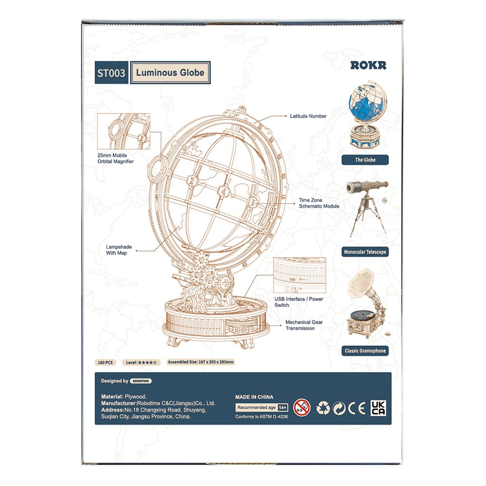 Robotime DIY Model Luminous Globe