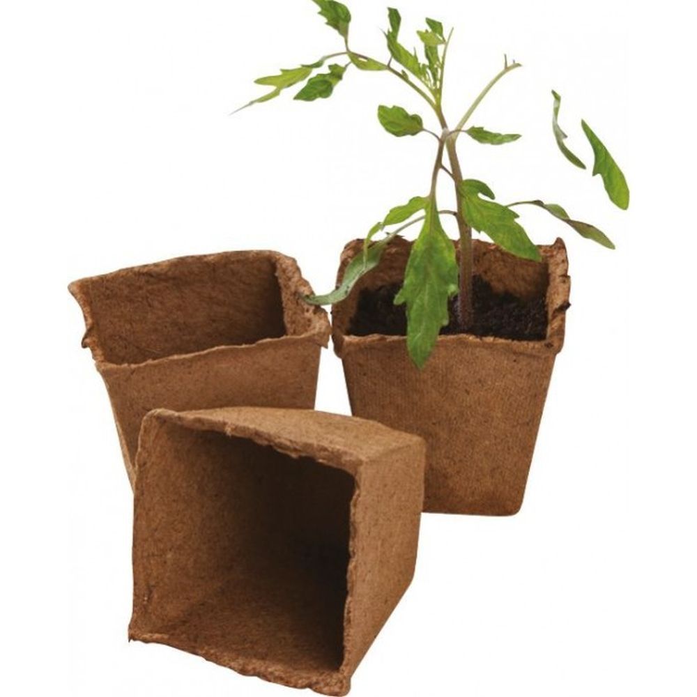 Garland 8cm Square Fibre Pots - 48 Pack